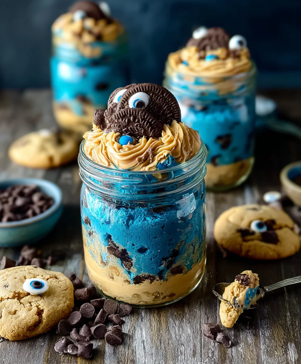 Cookie Monster Cake Jars - Fun Dessert Idea