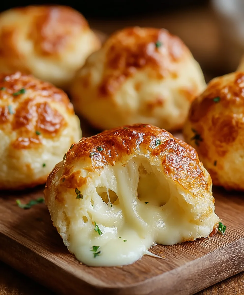 Gooey Mozzarella Biscuit Bombs-Cheesy Baked Bliss