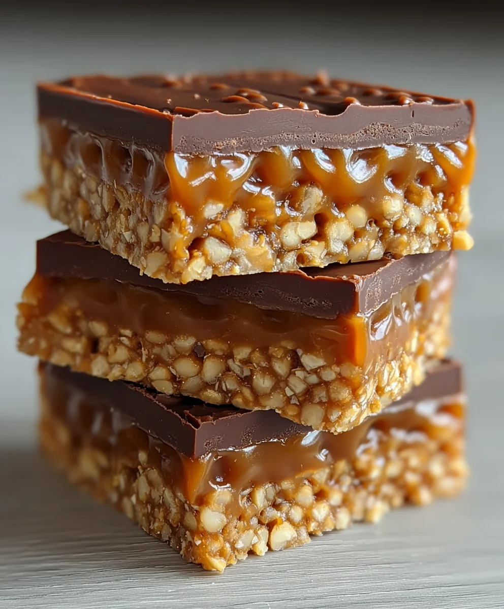 Caramel Fudge Crunch Bars-Easy Sweet Treat