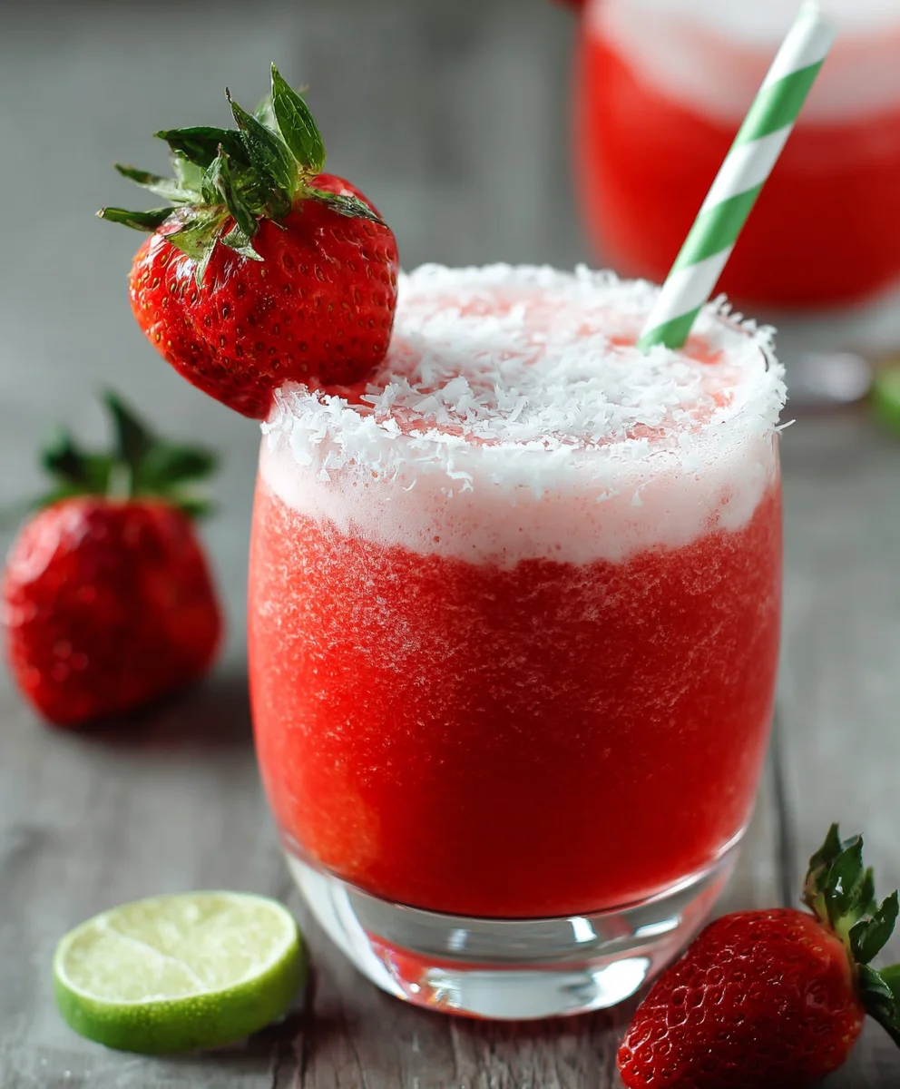 Strawberry Coconut Daiquiri Recipe - Non-Non-Non-Alcoholic Alternativeic Twist