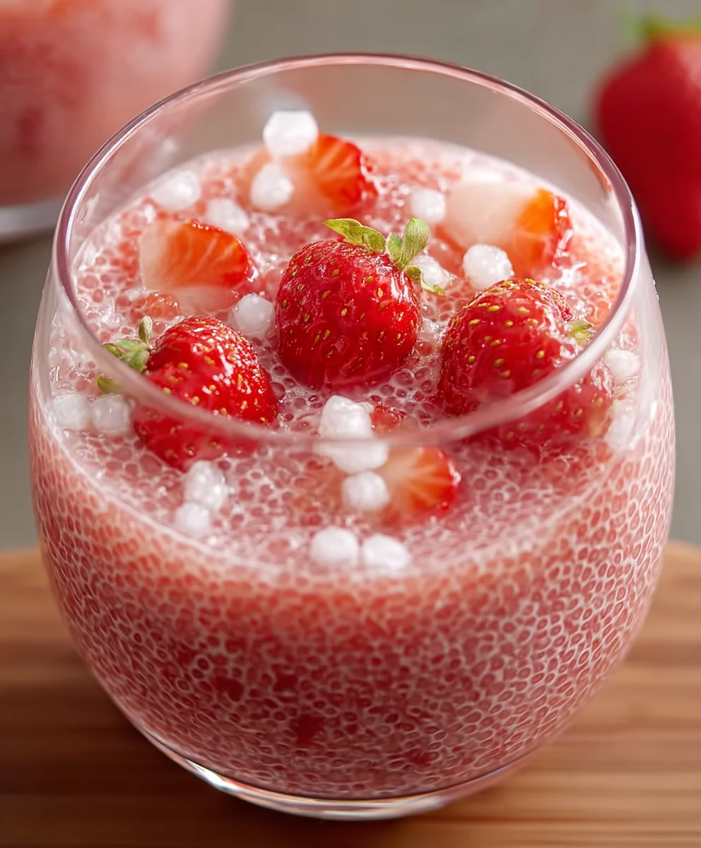 Easy Strawberry Sago Recipe- Refreshing Dessert