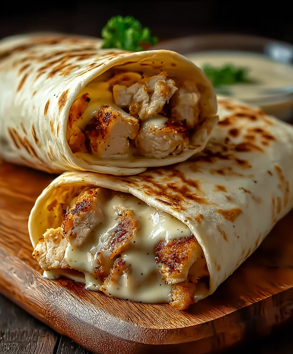 Cheesy Garlic Chicken Wraps Easy Weeknight Meal