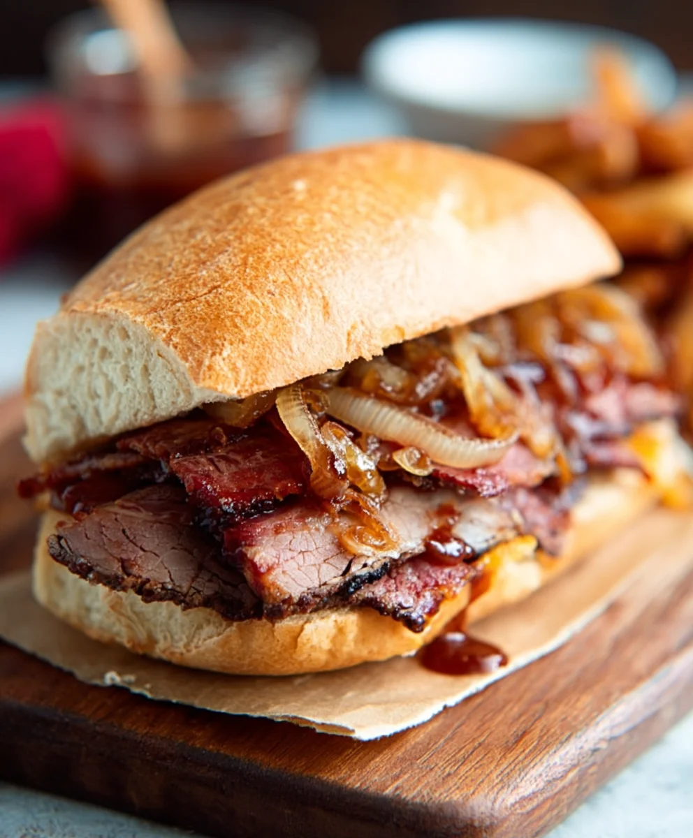 Best Beef Beef Bacon Sandwich Caramelized Onion Recipe