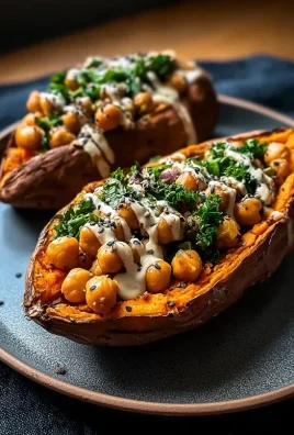 Sweet Potatoes with Tahini Butter Chickpeas