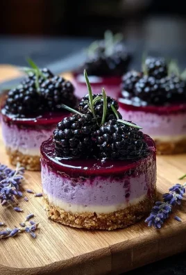 Luscious Blackberry Lavender Cheesecakes