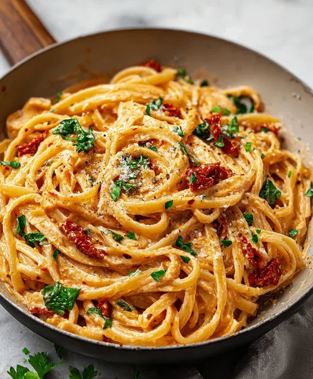 Vegan Creamy Sun Dried Tomato Pasta Recipe