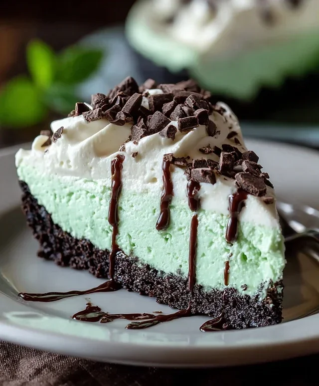No Bake Mint Chocolate Chip Cheesecake