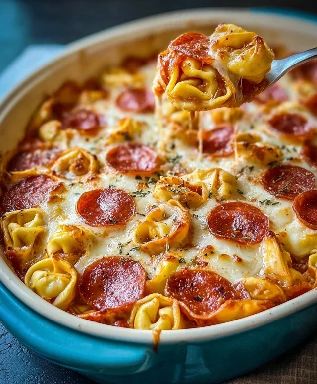 Cheese Tortellini Beef Beef Pepperoni Pizza Casserole