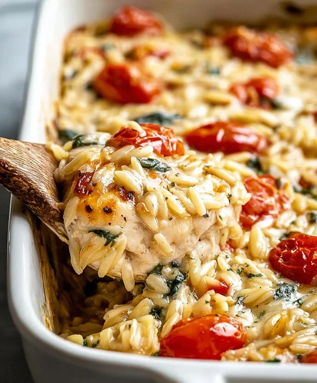 Orzo Tuscan Chicken Bake