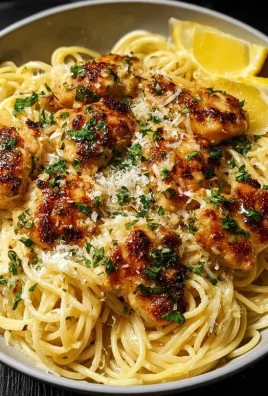Lemon Garlic Butter Chicken Parmesan Linguine