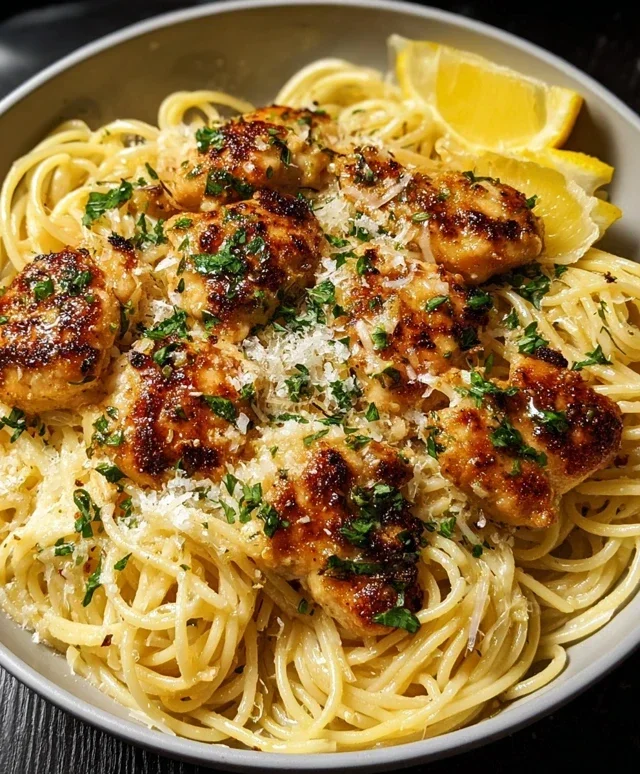 Lemon Garlic Butter Chicken Parmesan Linguine