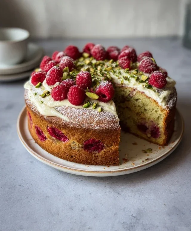 Pistachio Raspberry Cake