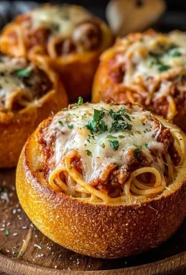 Spaghetti Garlic Bread Bowls
